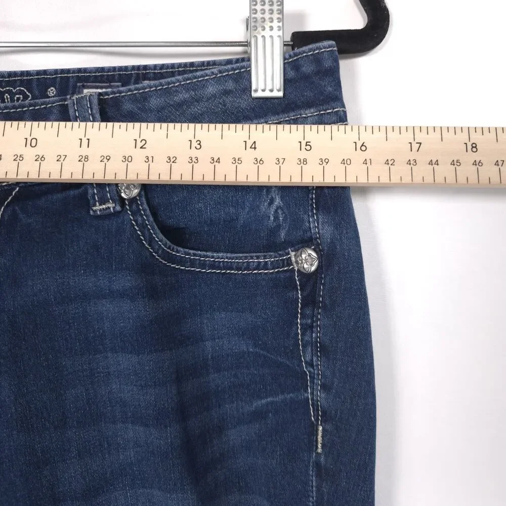 MISS ME Women's Jeans 30 Blue Midi Rise Skinny Stretch JSS408G